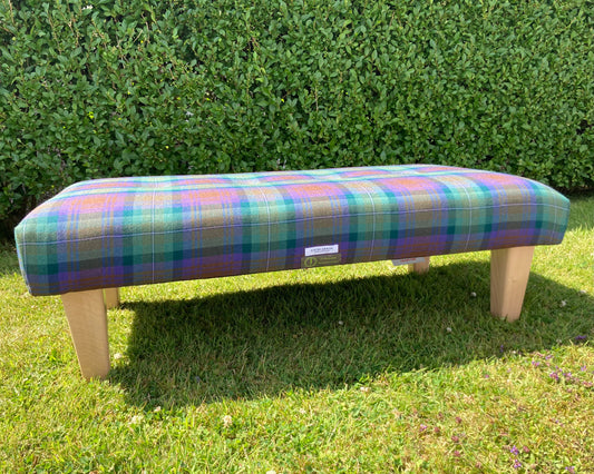Large footstool in Isle of Skye tartan. Scottish luxury.