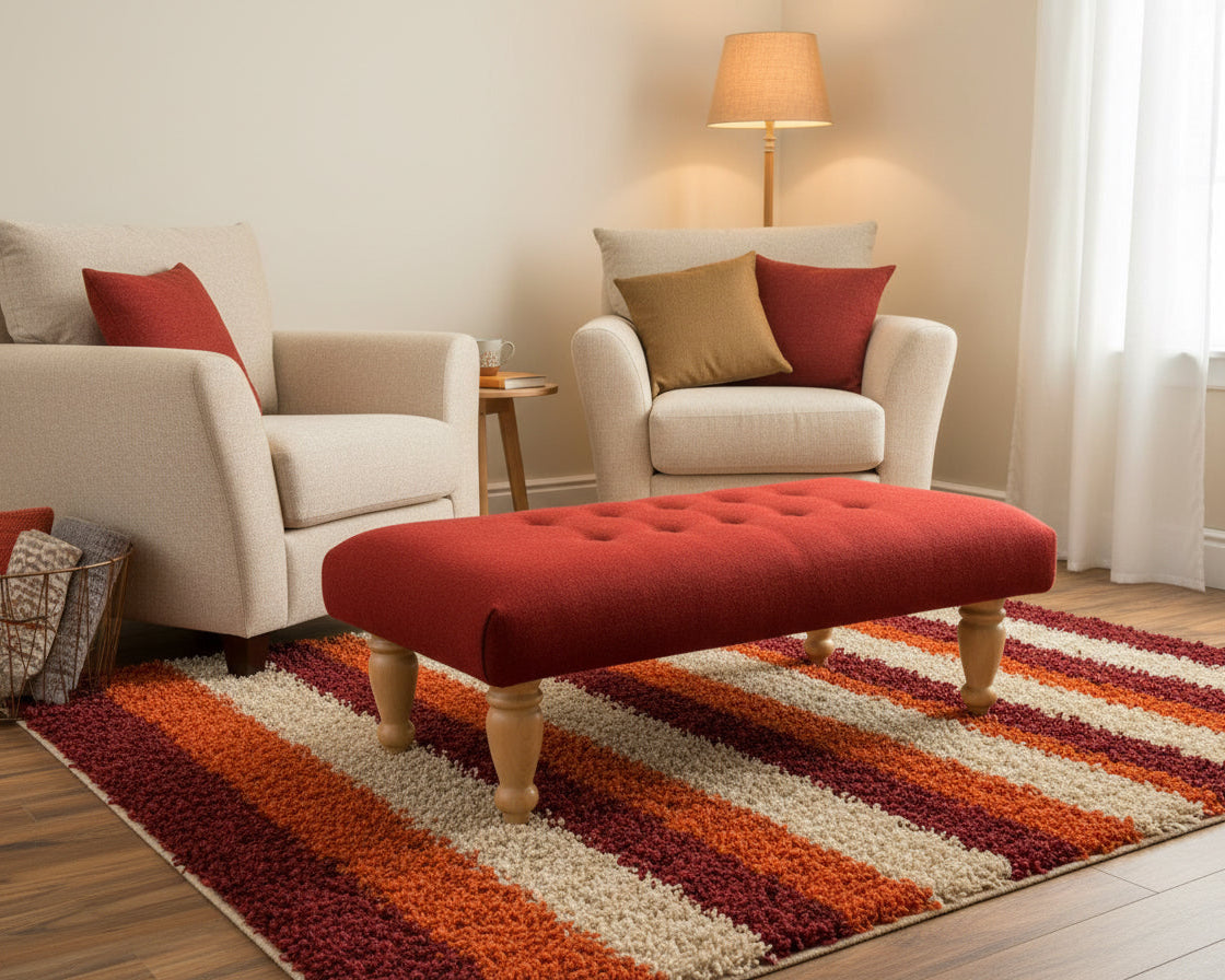 Large Harris Tweed Footstool