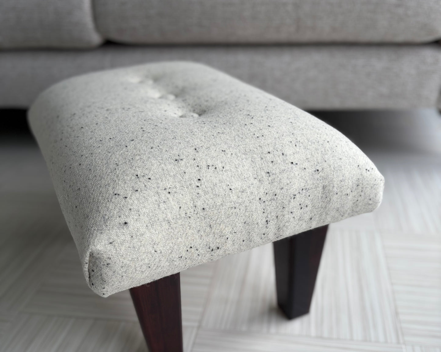 Exclusive footstool in Harris Tweed
