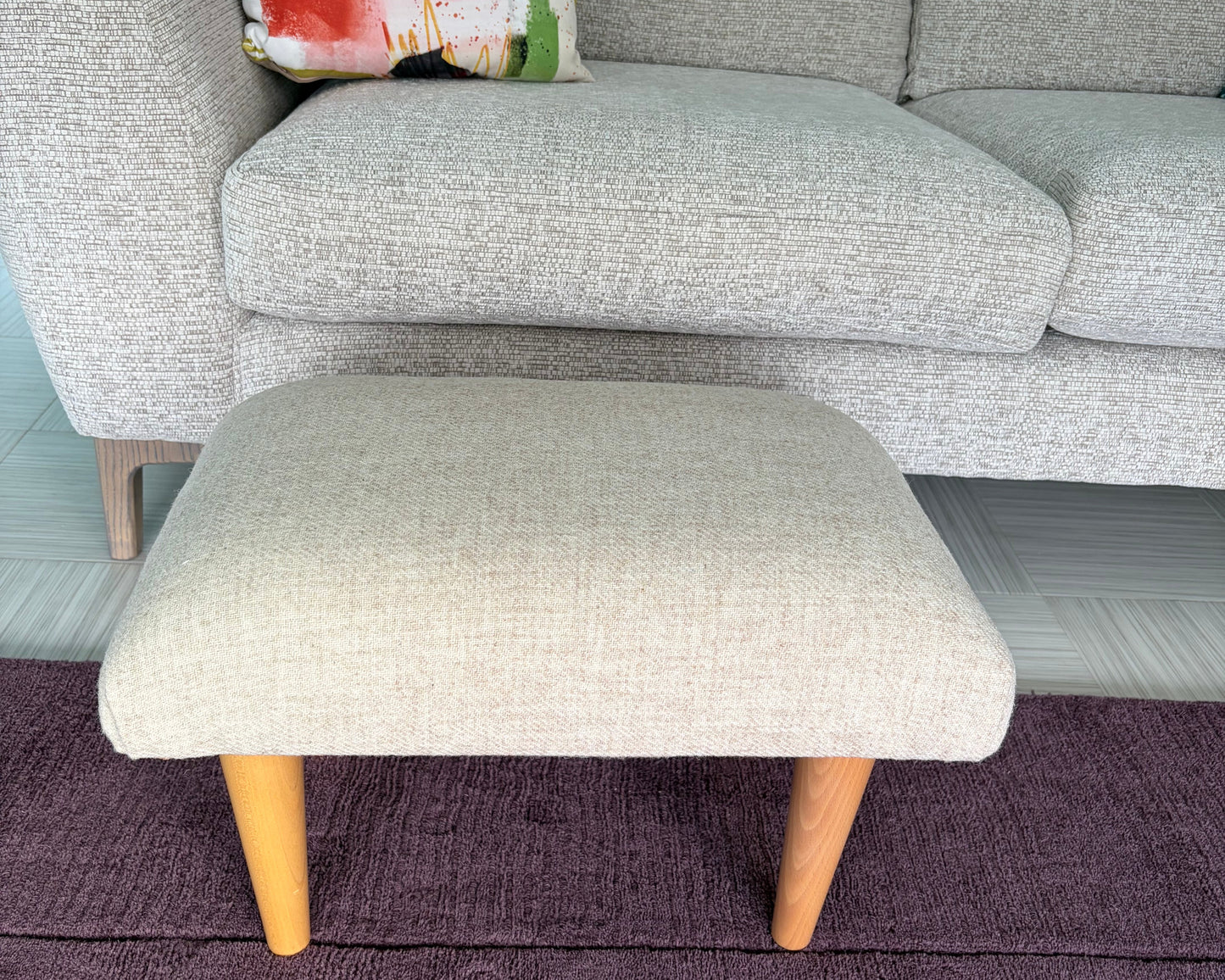 Small Harris Tweed Footstool